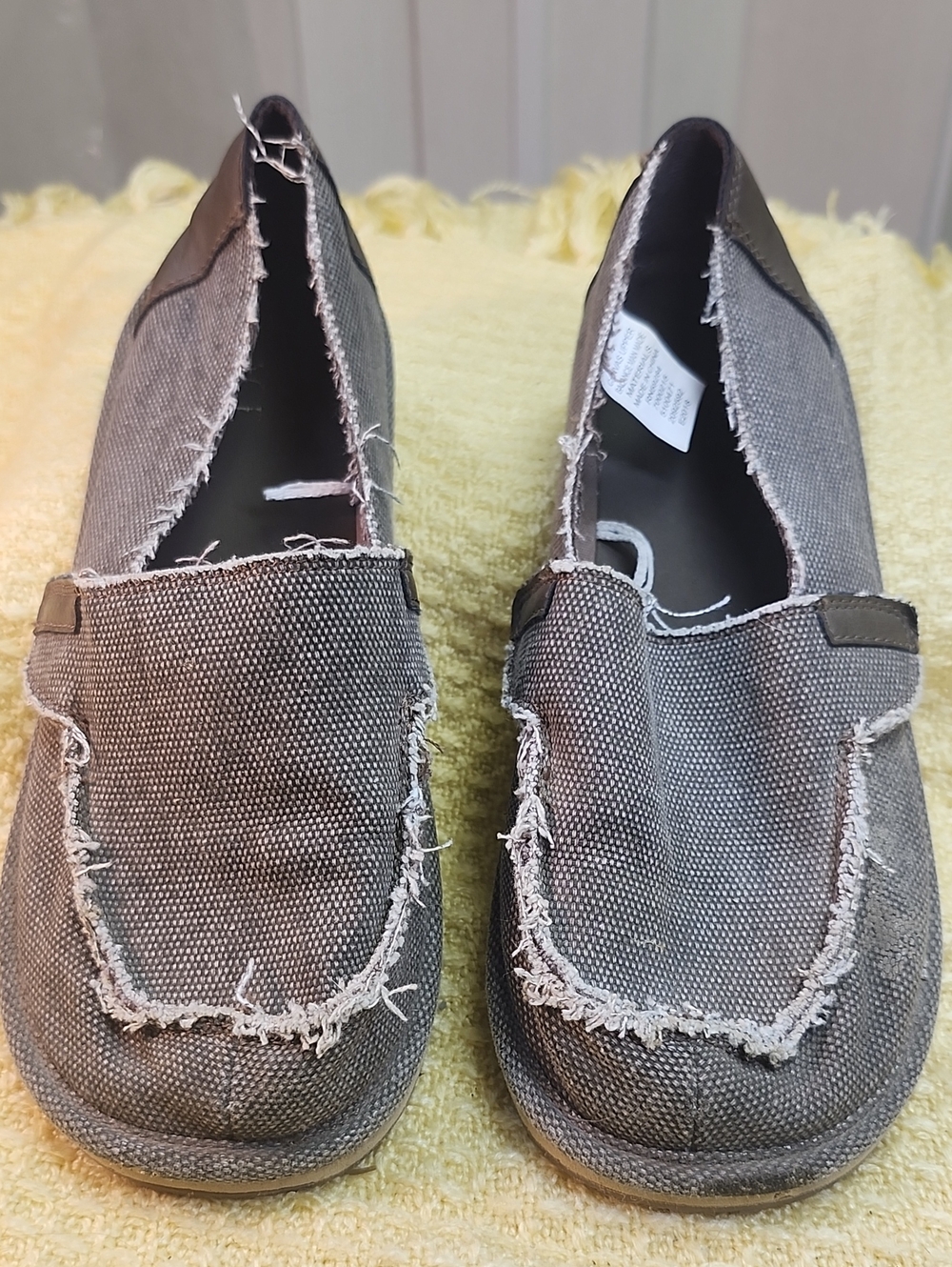 The Children's Place Gray Frayed Canvas Slip-On Moccasins
